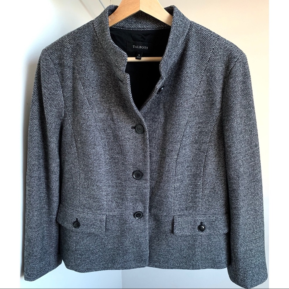 Talbots • 14 • Tweed Button Up Blazer Jacket
